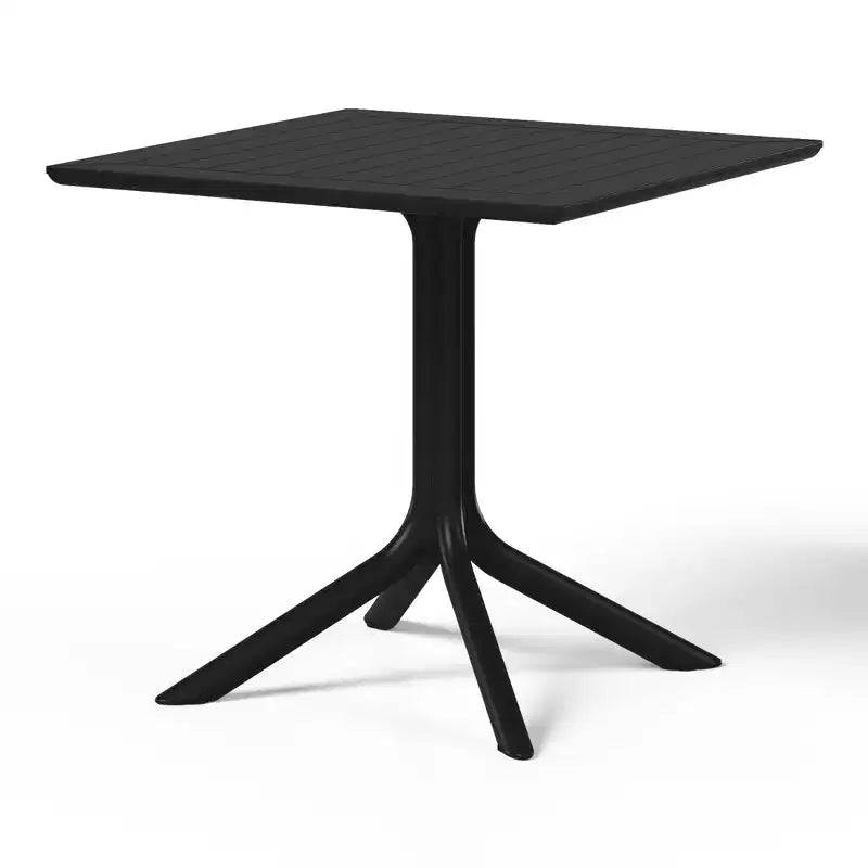 WestinTrends Playa 5-Piece Outdoor Resin Square Patio Dining Table Set with Stackable Patio Dining Chairs