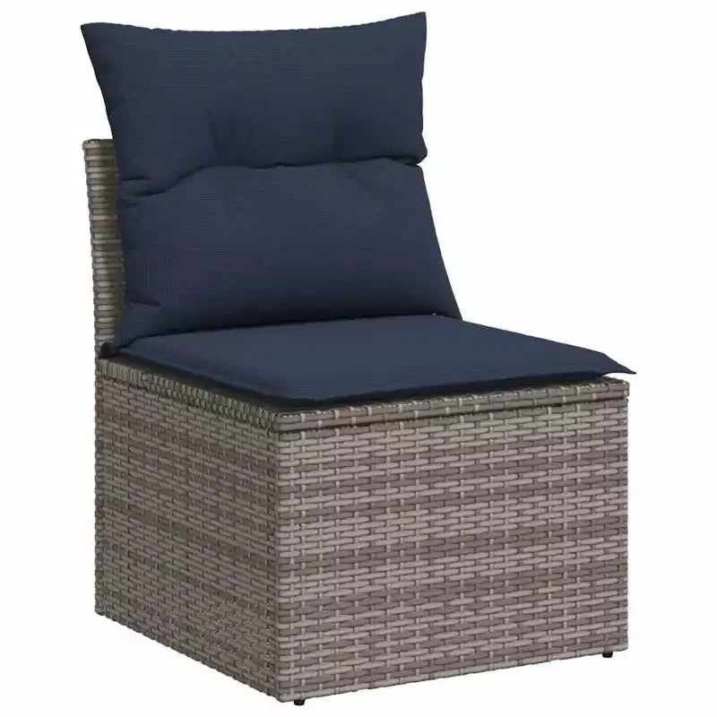 vidaXL Garden Sofa Set with Cushions Poly Rattan