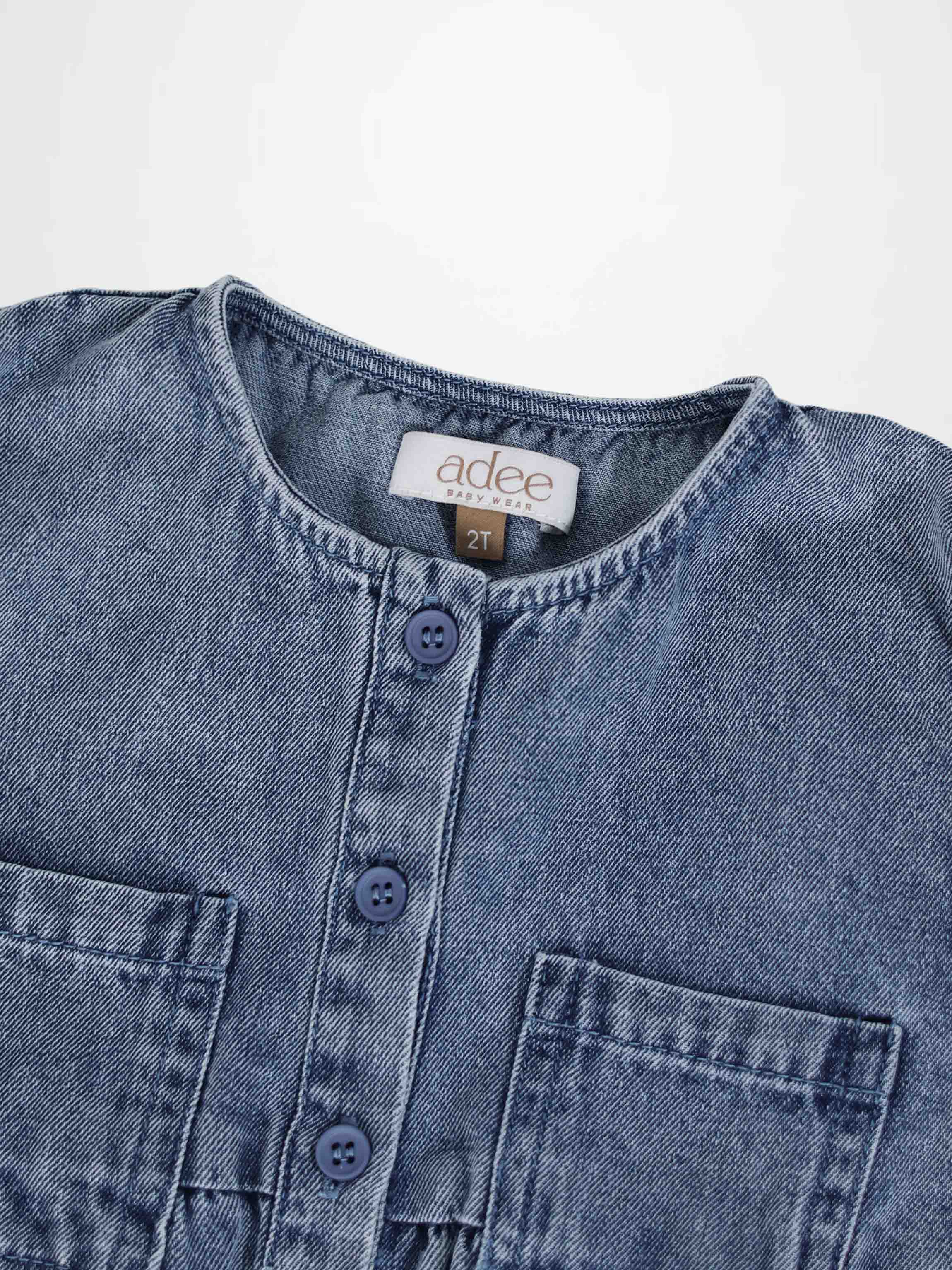 Blue Denim Romper for Baby Boys