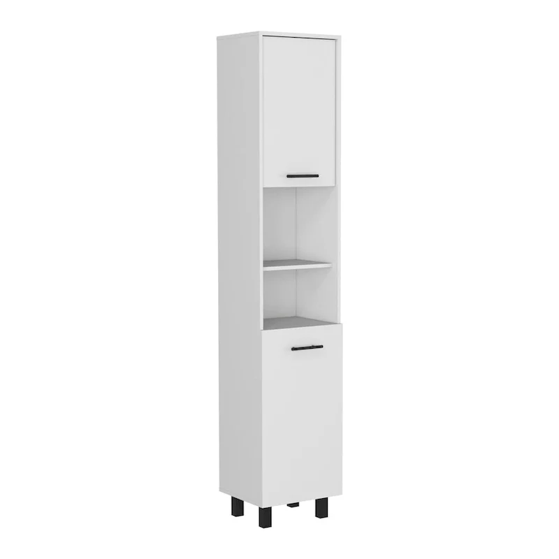Pantry Cabinet with Three Interior Shelves, White Finish