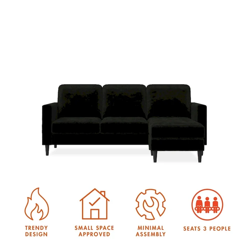 CosmoLiving by Cosmopolitan Strummer Reversible Sectional Sofa Couch