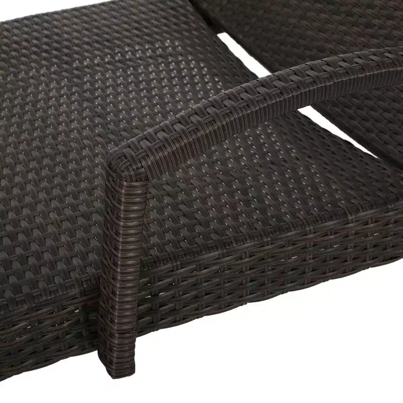 GDFStudio Olivia Outdoor Wicker Folding Adjustable Chaise Lounge and Table Set