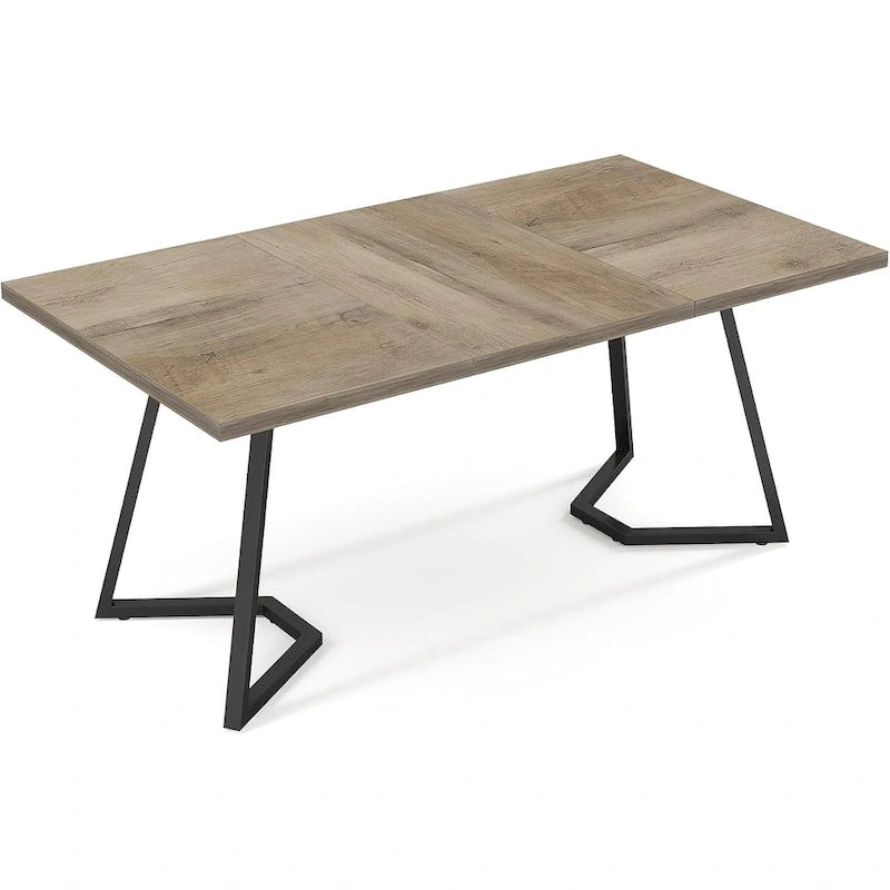 Dining Table – White & Gold / Brown / Grey, Faux Marble Top, Metal Frame, Adjustable Feet, Modern Style