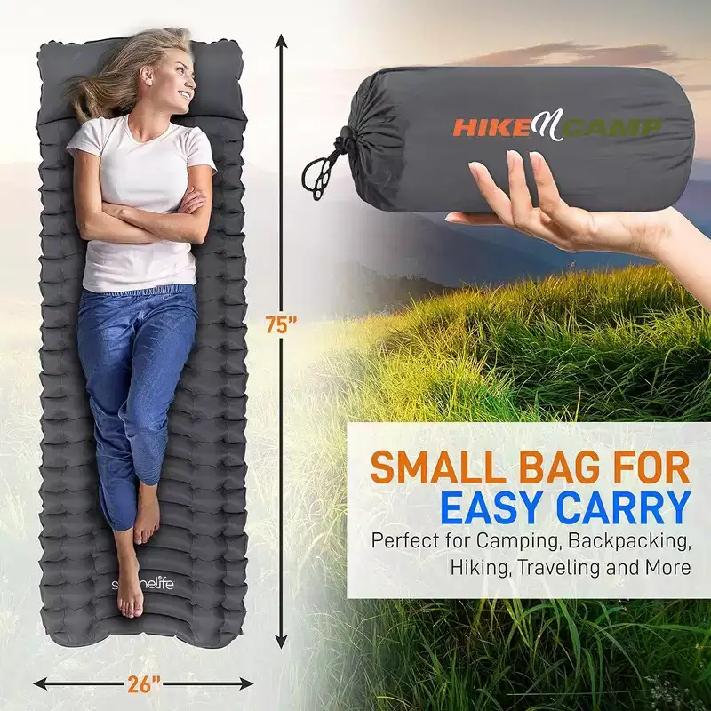 SereneLife Ultralight Sleeping Pad - Portable, Comfortable, and Tear-Resistant
