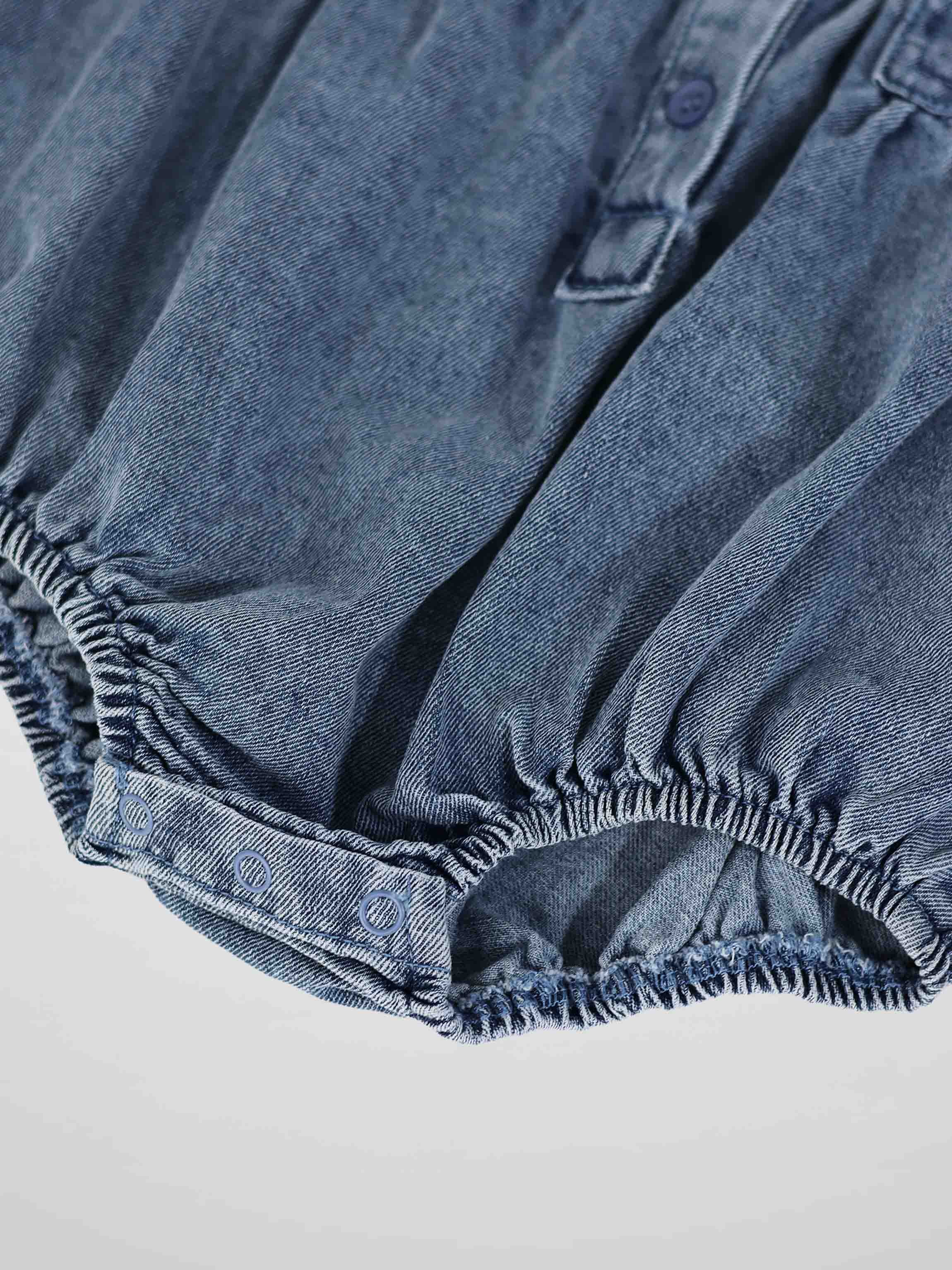 Blue Denim Romper for Baby Boys