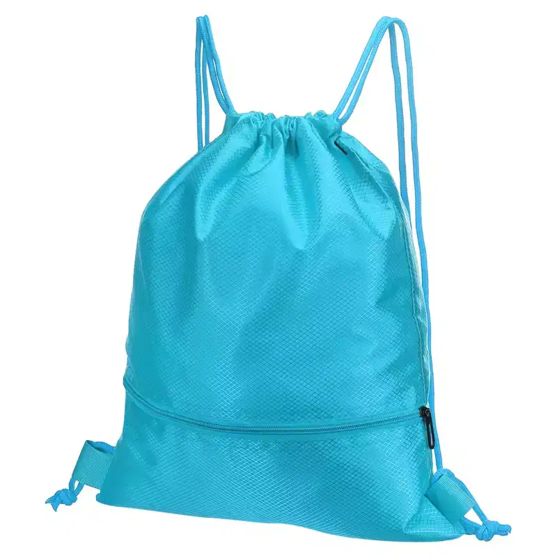 Unique Bargains Waterproof Adjustable Zip Pocket Drawstring Backpack Bags for Women Men