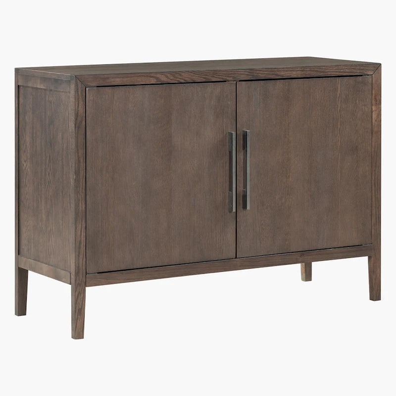 2-Door Wood Cabinet with Adjustable Shelf and Oak Legs