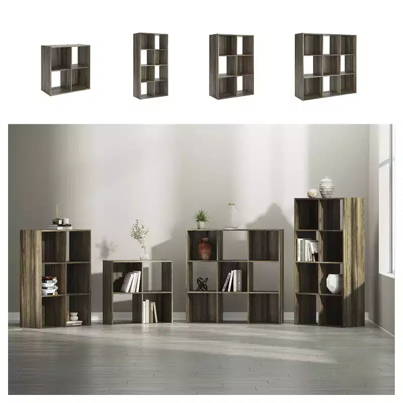 6-Cube Open Storage Organizer Bookcase, Versatile Display Unit for Home Organization, Wood Laminate