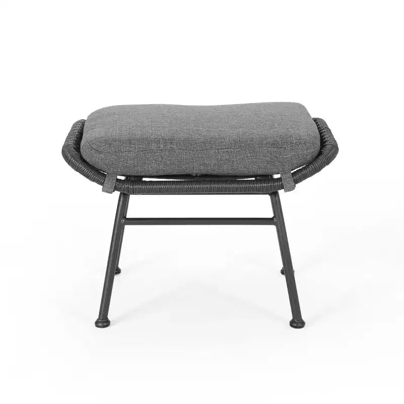 Christopher Knight Home Bechtel Outdoor Wicker and Tempered Glass 5 Piece Chat Set with Ottomans