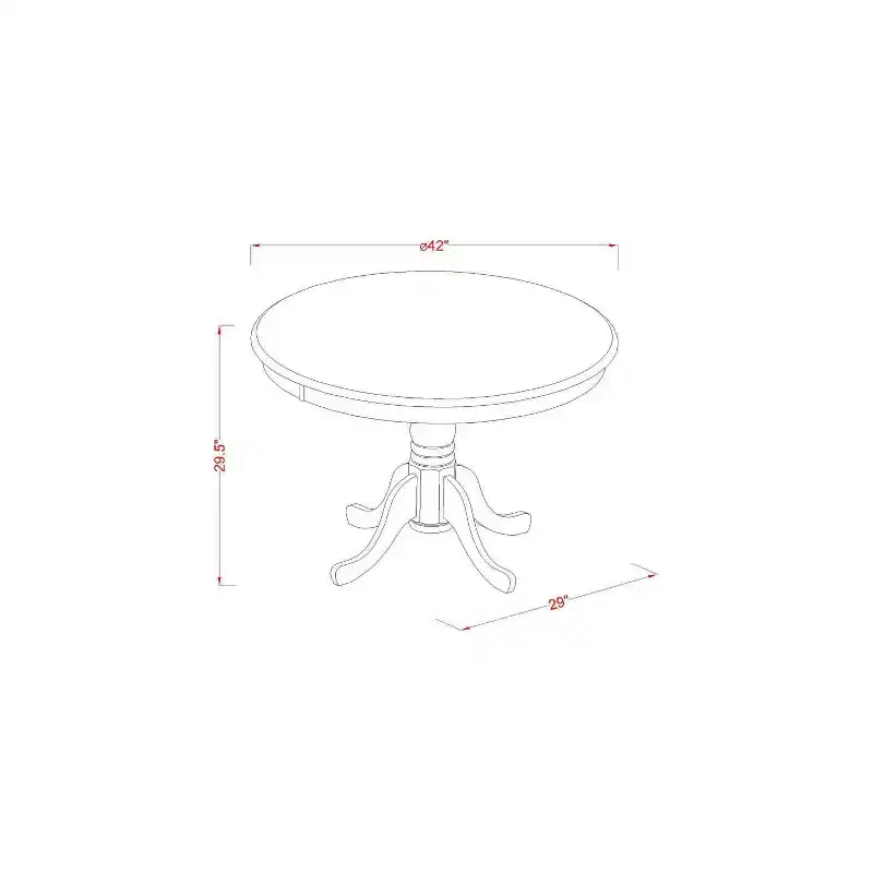 Antique Round Dining Set - 42 Inch Table with 2 Double X Back Chairs - Home Decor