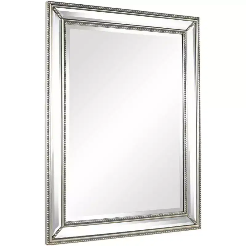 Uttermost Palais Silver 30 x 40 Beaded Wall Mirrors Set of 2