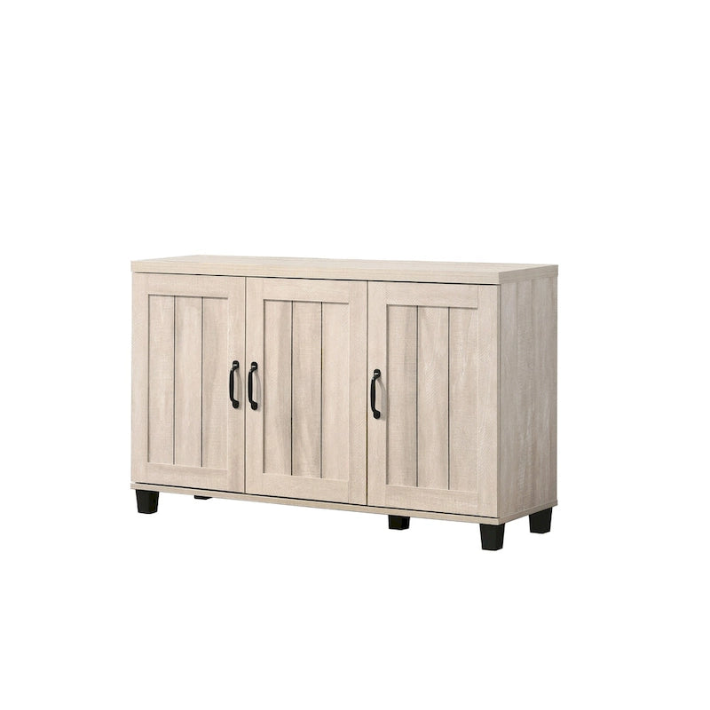 45-Inch 3-Door Shoe Cabinet – Brown / Grey, Modern Style, 6 Adjustable Shelves