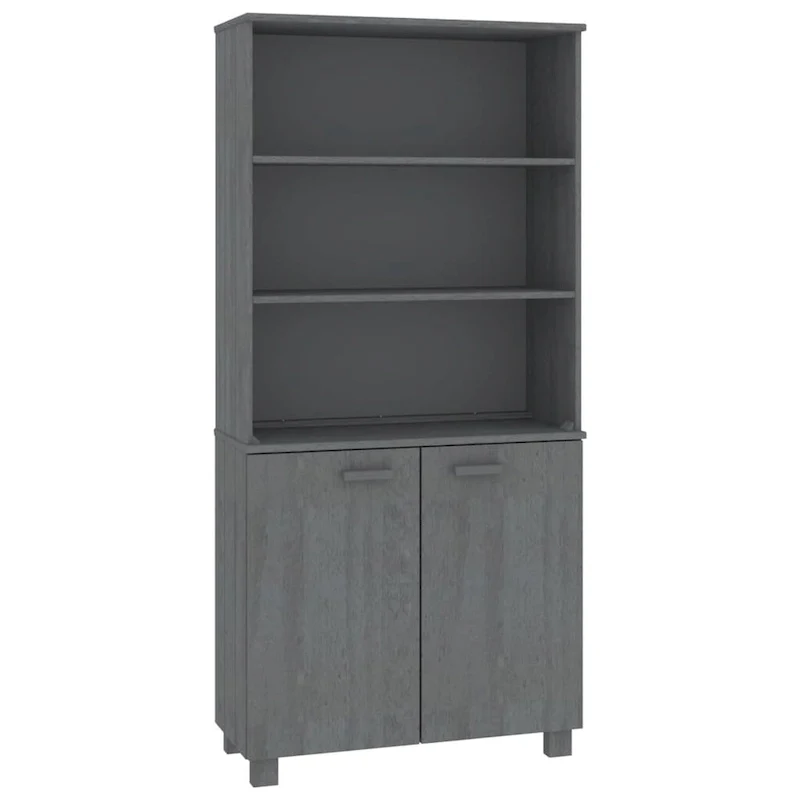 Drawer Cabinet Bookshelf with Storage Shelves Solid Wood Pine - 33.5 x 13.8 x 70.9