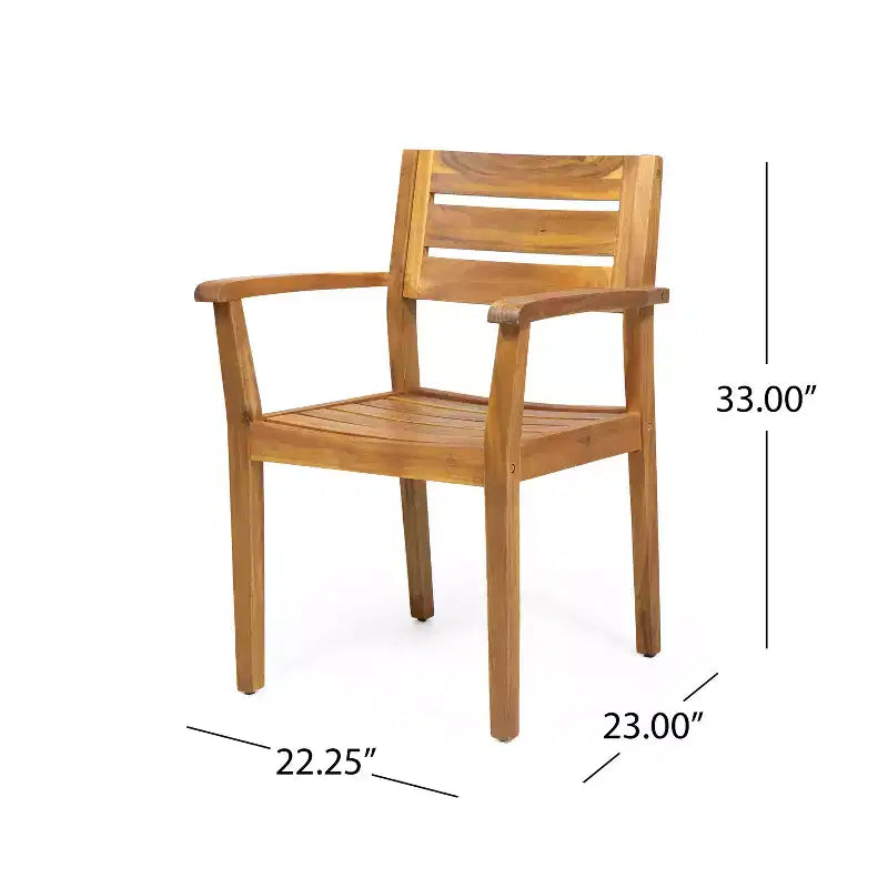 GDFStudio Brigitte Outdoor 5 Piece Rustic Acacia Wood Dining Set