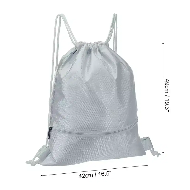 Unique Bargains Waterproof Adjustable Zip Pocket Drawstring Backpack Bags for Women Men