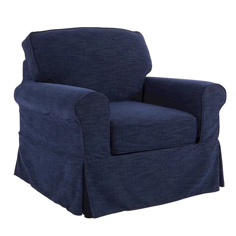 Arm Chair with Removable Washable Slip Cover – Solid Wood Frame, 3 Colors