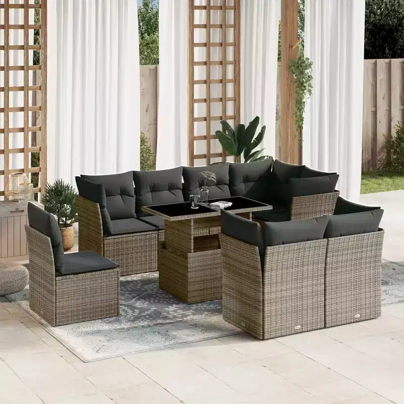 vidaXL Handy Patio Sofa Set with Cushions for Chilling Outside