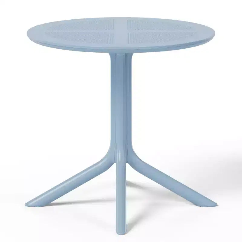 WestinTrends Playa Modern 5-Piece Resin Round Patio Dining Table Set with Stackable Patio Dining Chairs