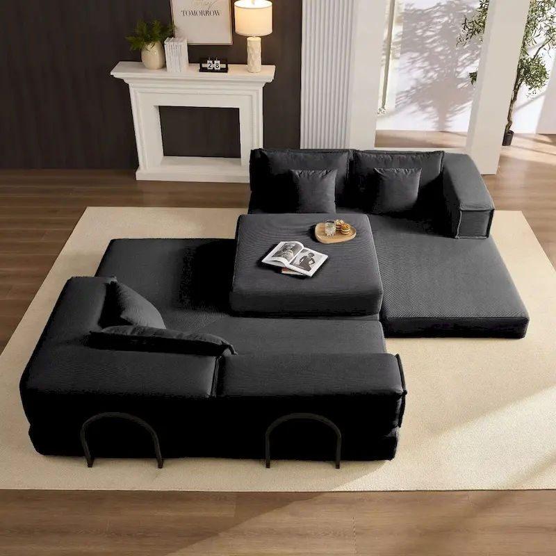 118.2 Oversized Upholstered Sectional Sofa, DIY Corduroy Sofa