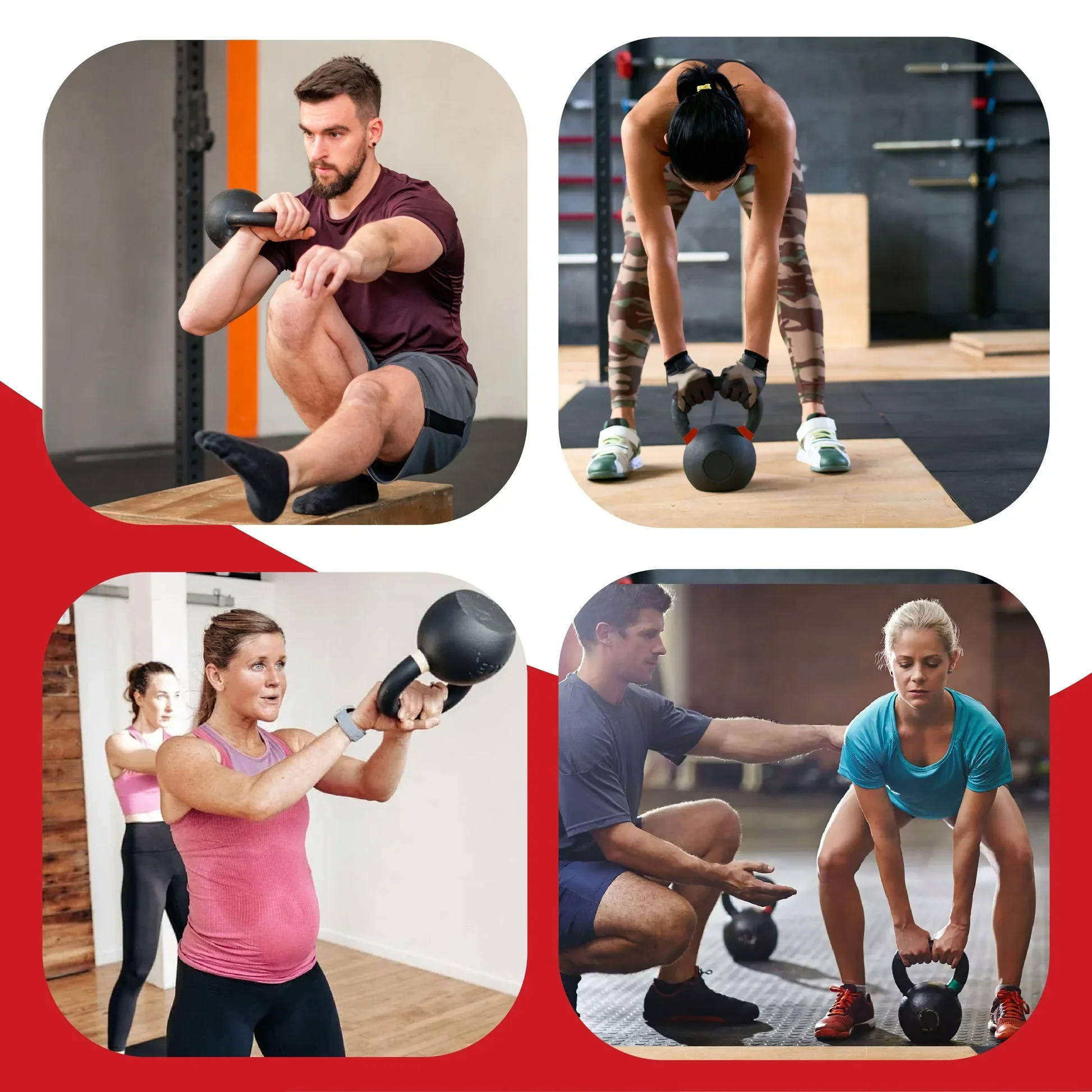 Cast Iron Kettlebells Set ¨C Solid Iron, Rust Resistant Coating, Ergonomic Grip ¨C Full Body Strength & Power Training ¨C Ideal for Home Gyms