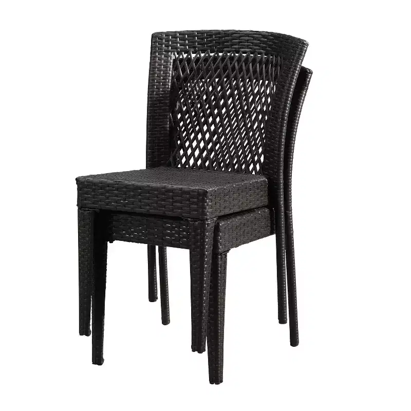 Christopher Knight Home Ashton Outdoor Wicker 3 Piece Stacking Chair Chat Set, Multibrown