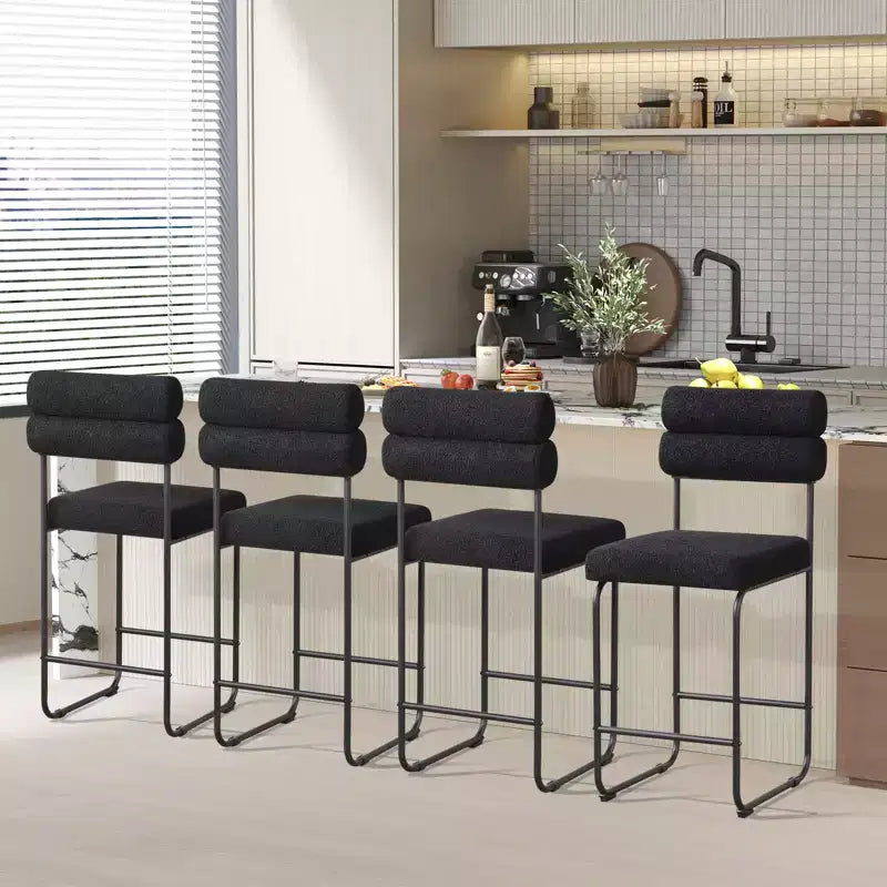Costway Set of 2 Counter Height Bar Stools 26 Counter Stools w/ Metal Frame & Footrest