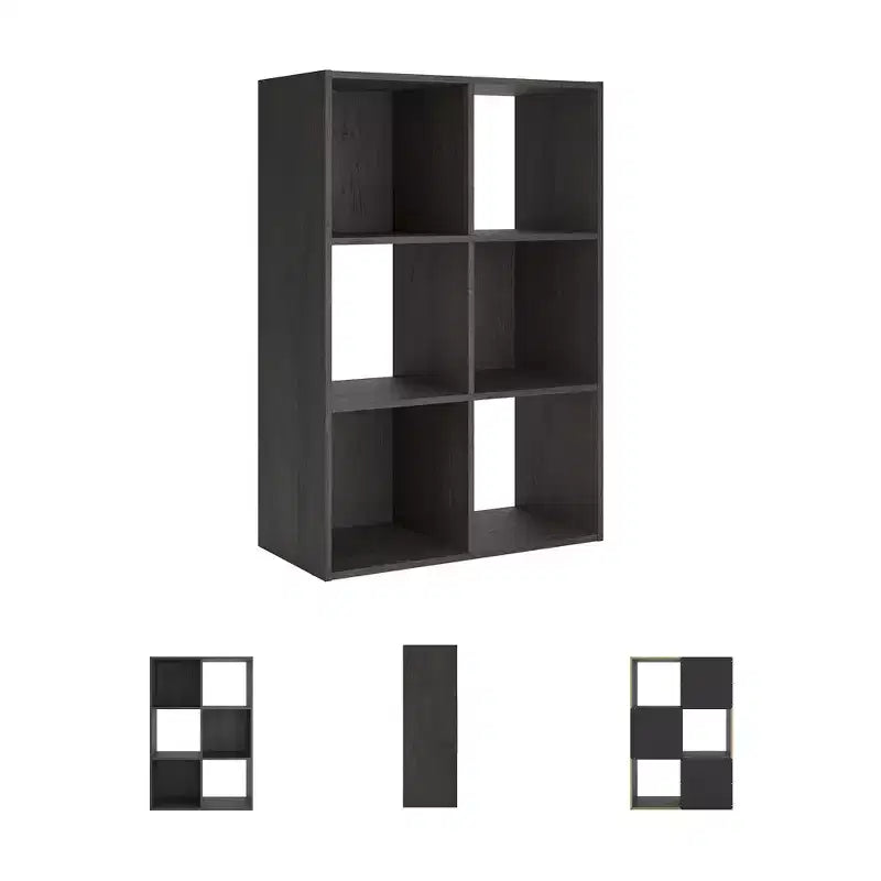 6-Cube Open Storage Organizer Bookcase, Versatile Display Unit for Home Organization, Wood Laminate