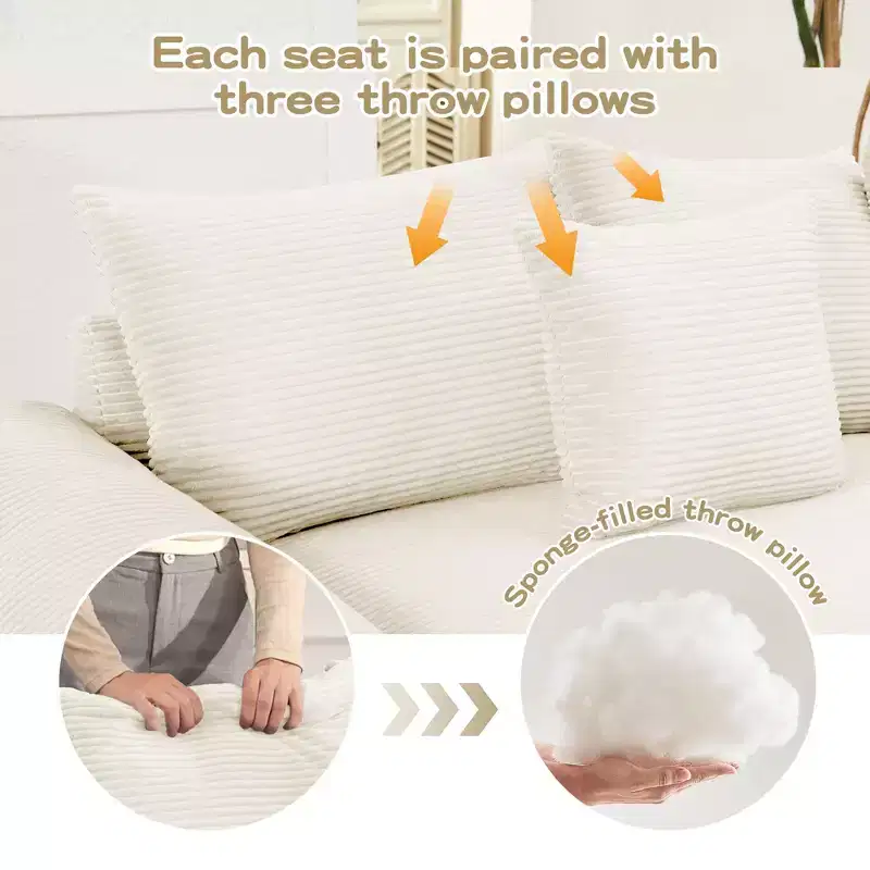 Oversized Cloud Modular Sectional Couch,Convertible Sectional Couches Deep Seat Extra-Wide Armrests