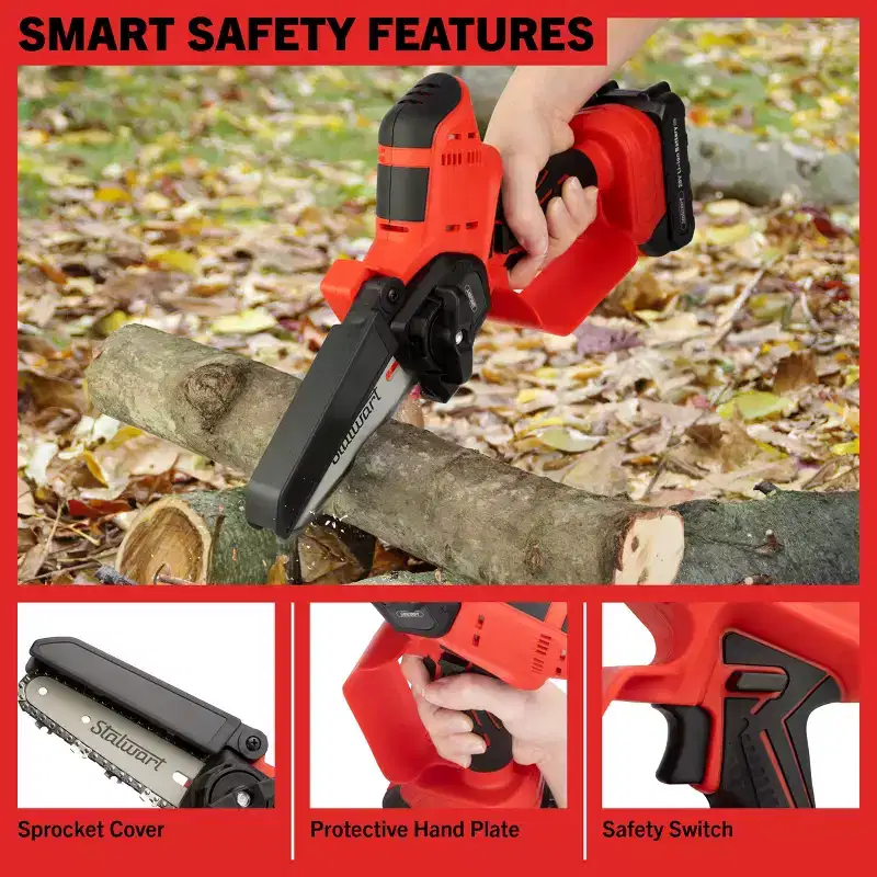 Stalwart Mini Chainsaw with Rechargeable Battery