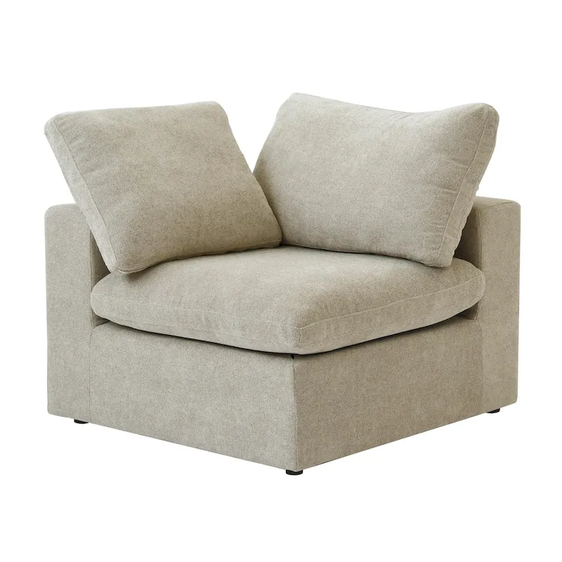 Large Down Filled Corner Sectional Sofa Couch with Ottoman for Living Room Set