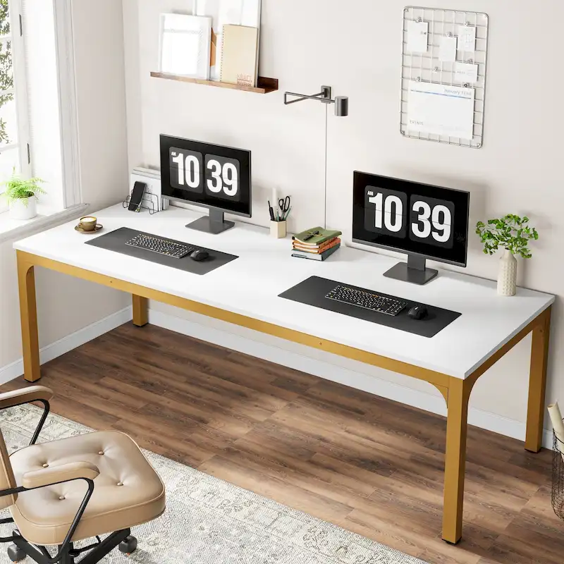 78.74 inch Extra Long 2 Person Double Computer Desk for Home Office