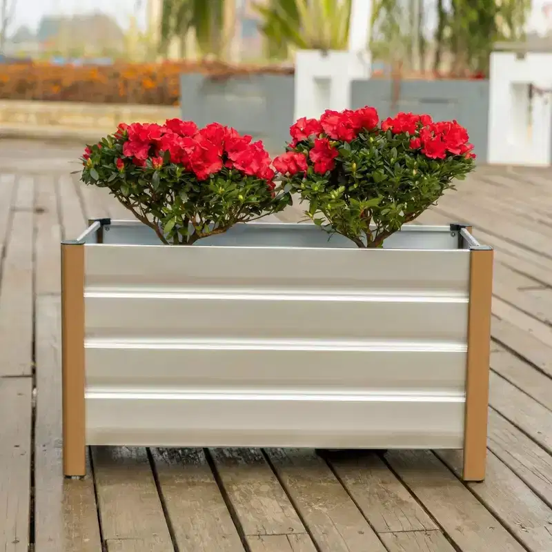 Galvanized Elevated Planter Beds, Open-Base Metal Elevated Planters, Outdoor Garden Beds, Vegetable and Flower Planters, Planters for Growing Plants