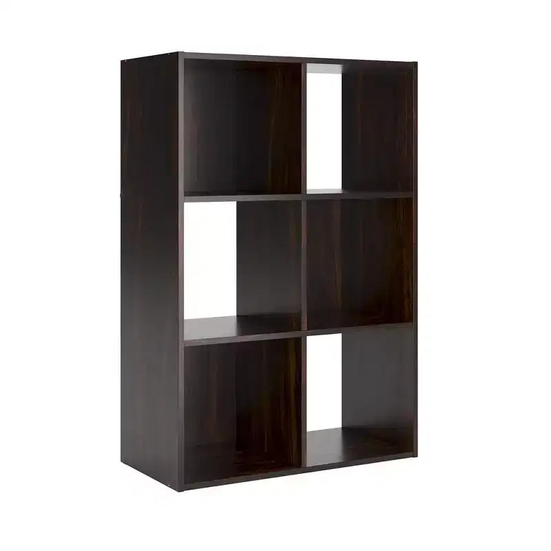 6-Cube Open Storage Organizer Bookcase, Versatile Display Unit for Home Organization, Wood Laminate
