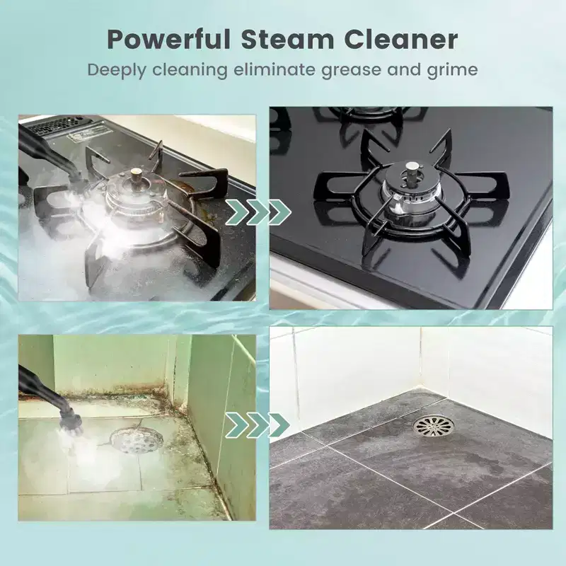 Costway 1400W Multipurpose Handheld Steam Cleaner Steam Mop with 14 Accessories Blue/Green
