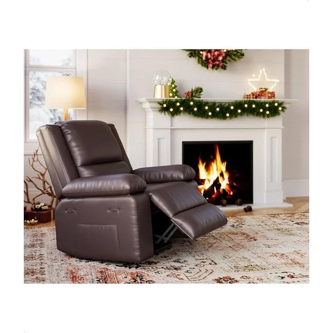 Faux Leather Power Lift Recliner, Heat & Massage, 1-Person �� Cognac / Coffee / Tan / Grey / Beige