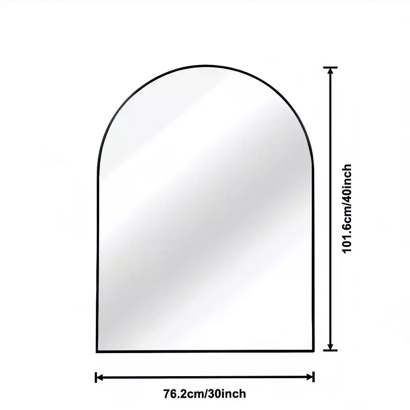 30 x 40 Arched Decor Wall Mirror, Large Modern Aluminum Alloy Frame Vanity Mirror for Entryway & Bathroom