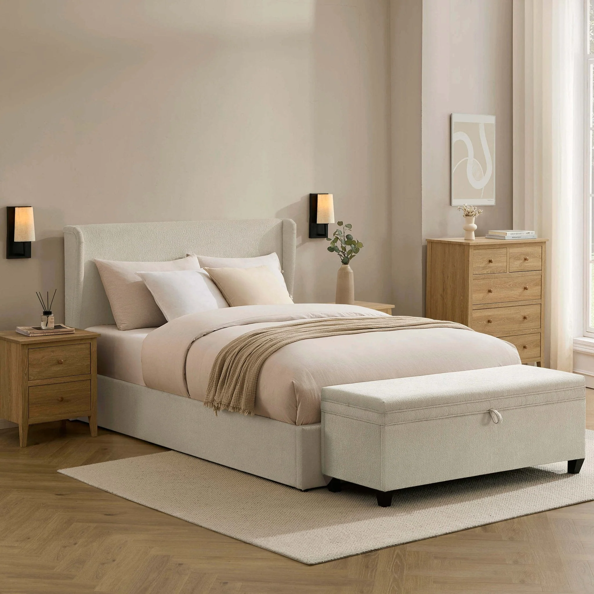 Storage Bed - Chenille Ecru