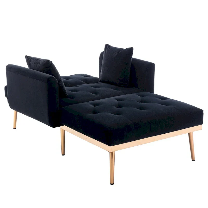 Barrel Accent Chair with Foam Padding and Velvet Upholstery