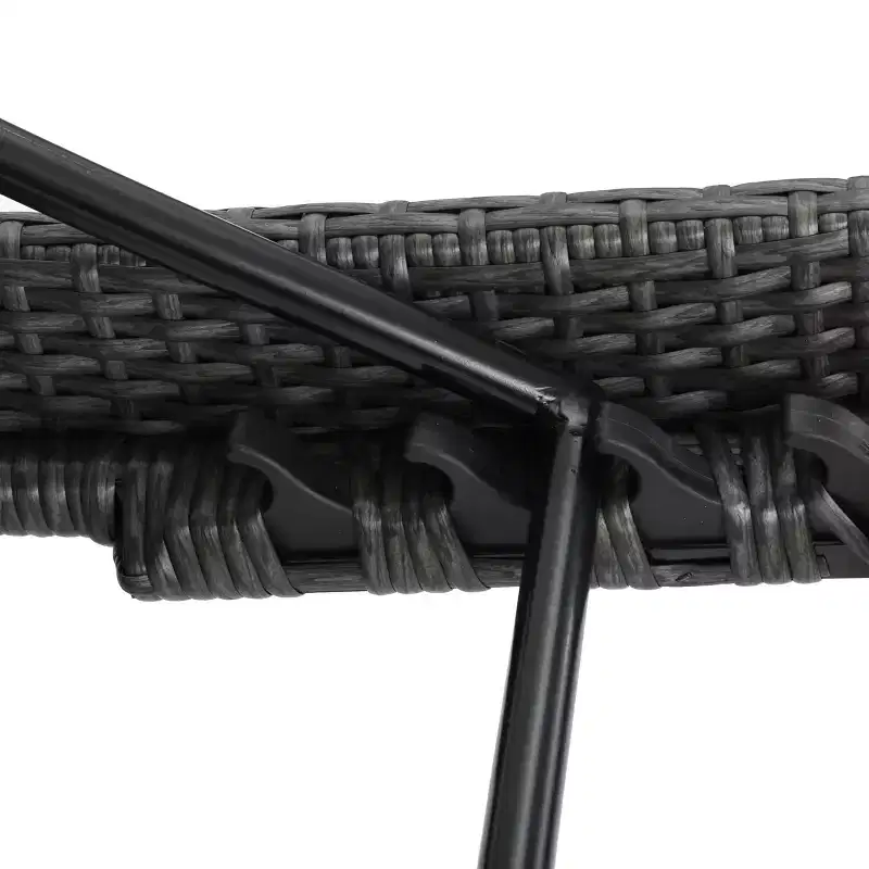 GDFStudio Olivia Outdoor Wicker Folding Adjustable Chaise Lounge and Table Set
