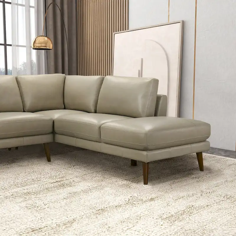 Bloom Living Room Corner Genuine Leather Sectional Sofa