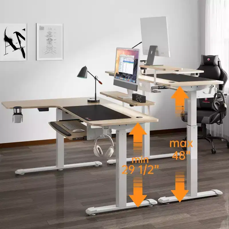 EUREKA ERGONOMIC 60x23 L Shaped Standing Desk with Accessories Set