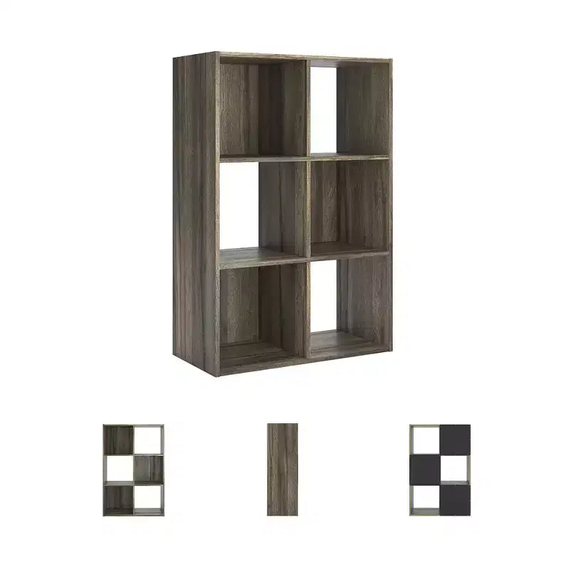 6-Cube Open Storage Organizer Bookcase, Versatile Display Unit for Home Organization, Wood Laminate