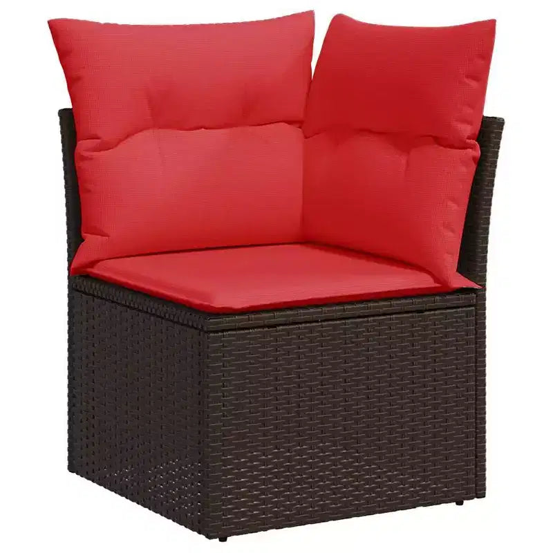 vidaXL Garden Sofa Set with Cushion 8 pcs Brown Poly rattan