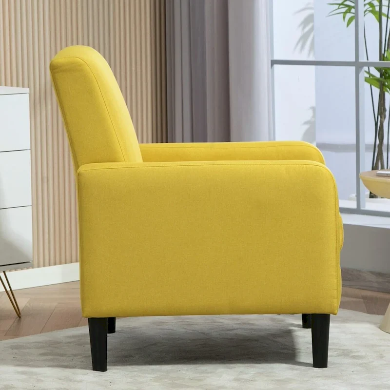Accent Armchair with Solid Wood Frame and Padded Seat