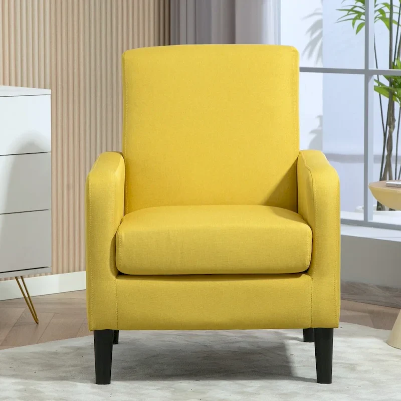 Accent Armchair with Solid Wood Frame and Padded Seat
