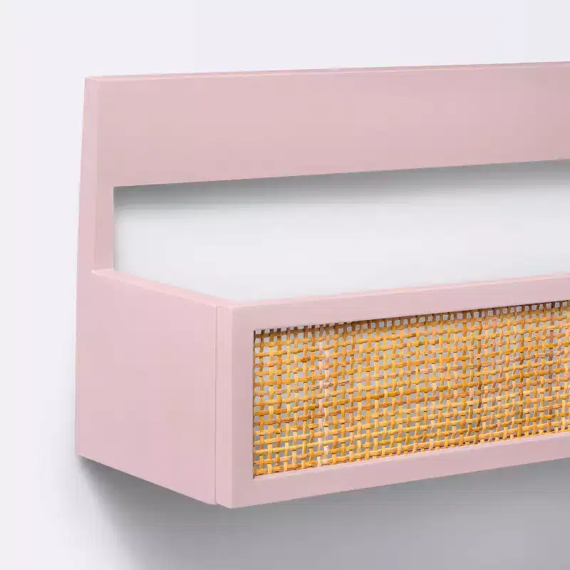 Woven Backless Book Nook Decorative Wall Shelf - Pink - Cloud Island™