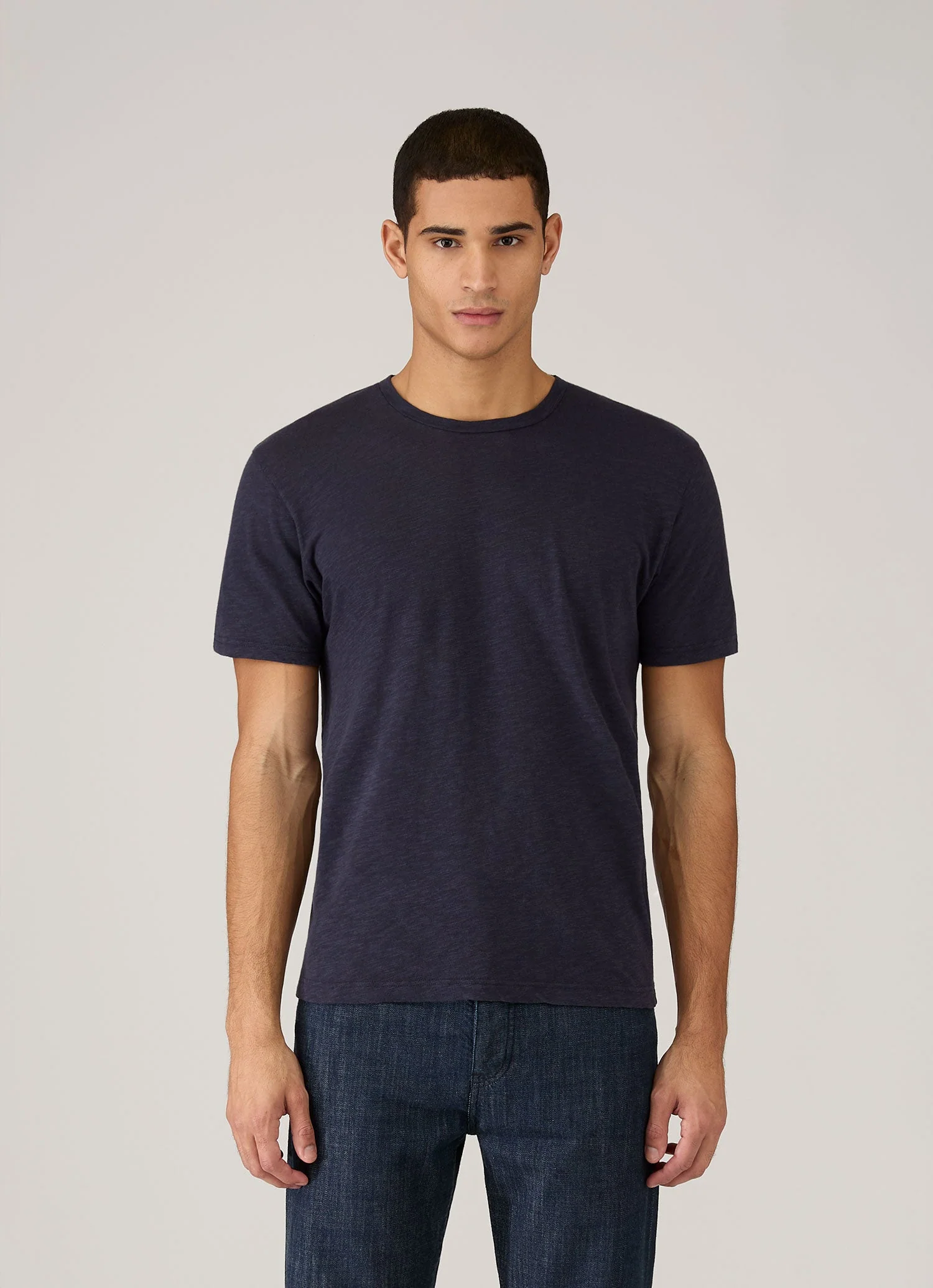 Men's Cotton Linen T-shirt in Navy