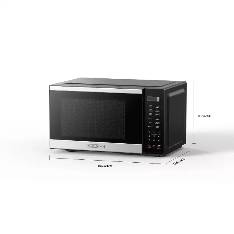 BLACK+DECKER 0.9 cu ft Microwave Oven Black