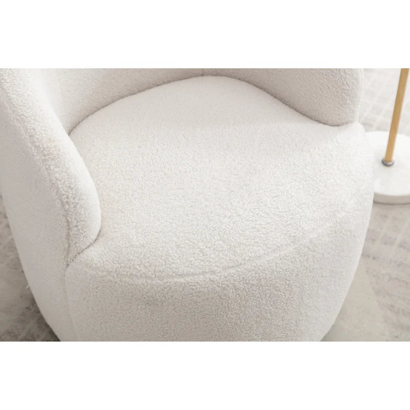 Teddy Fabric Swivel Accent Barrel Chair