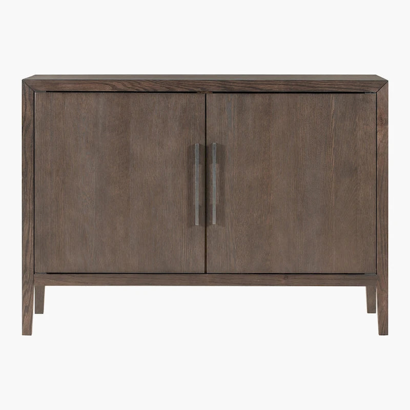 2-Door Wood Cabinet with Adjustable Shelf and Oak Legs